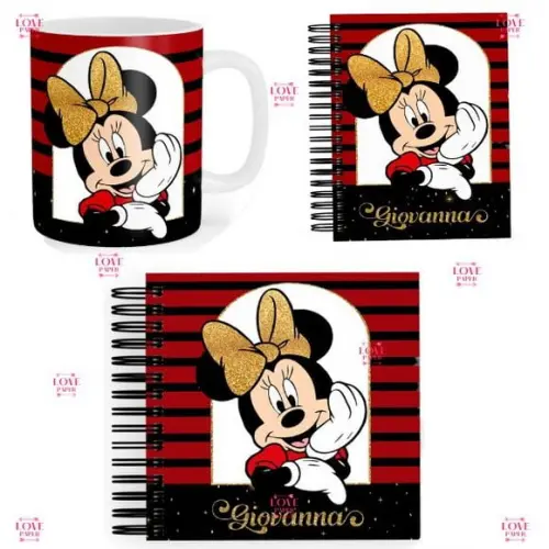 Combo Agenda Não Datada Minnie Luxo Arquivo Digital