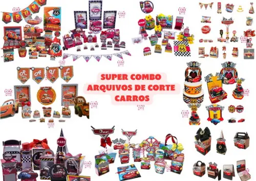 Combo Arquivos de Corte Carros - 9 Kits no Tema
