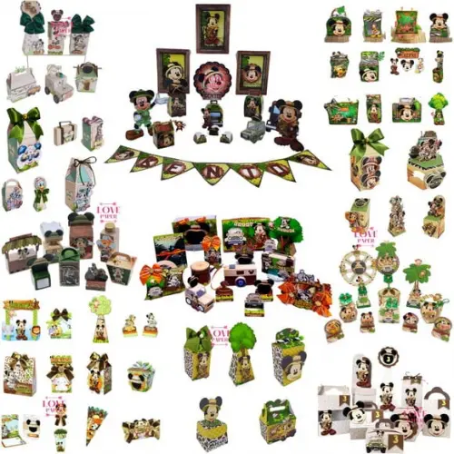 Combo Arquivos de Corte Mickey Safari - 11 Kits