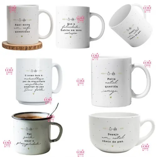 Combo Artes para Caneca Natal Minimalista