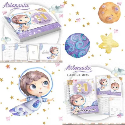 Combo Astronauta Alfabeto Caderneta e Livro Arquivo Digital