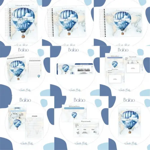 Combo Baby Caderneta e Livro Balão Azul Arquivo Digital