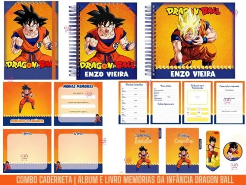 Combo Caderneta Álbum e Memórias da Infância Dragon Ball