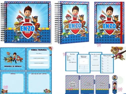 Combo Caderneta Álbum e Memórias da Infância Patrulha Canina