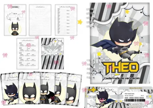 Combo Caderneta e Cartão do Sus Batman Cute Arquivo Digital