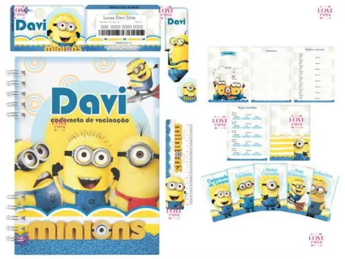 Combo Caderneta e Cartão do Sus Minions Arquivo Digital