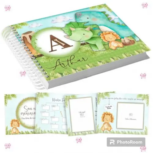 Combo Caderneta e Livro Dinossauros Alfabeto Arquivo Digital