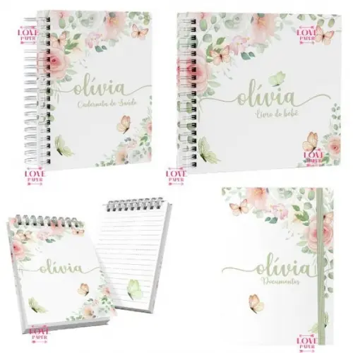Combo Caderneta e Livro Floral Arquivo Digital