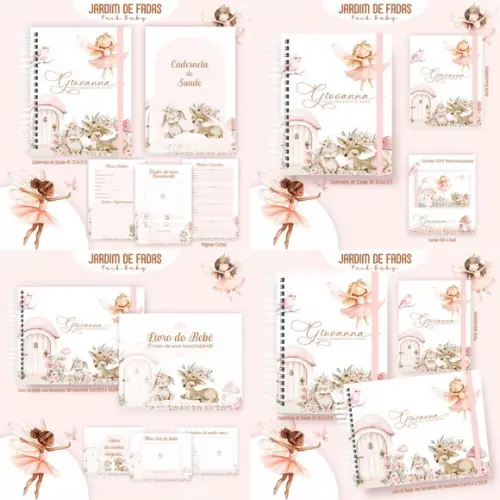 Combo Caderneta e Livro Jardim das Fadas Arquivo Digital