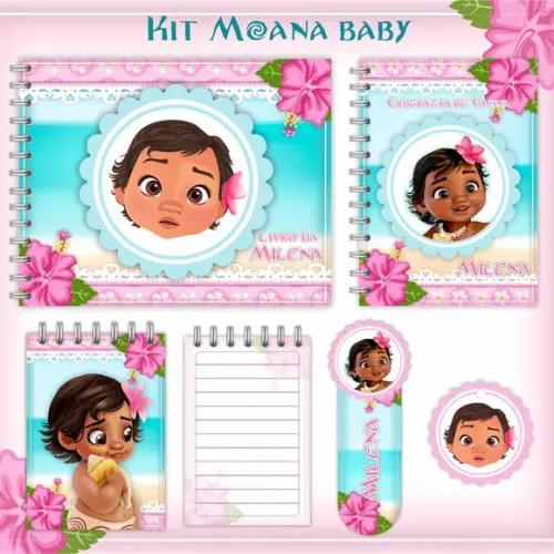 Combo Caderneta e Livro Moana Baby Arquivo Digital