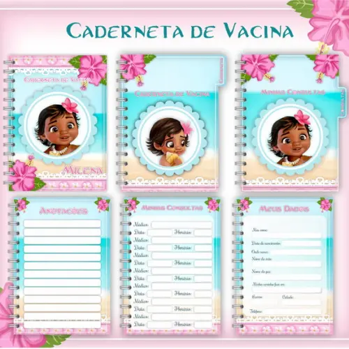 Combo Caderneta e Livro Moana Baby Arquivo Digital