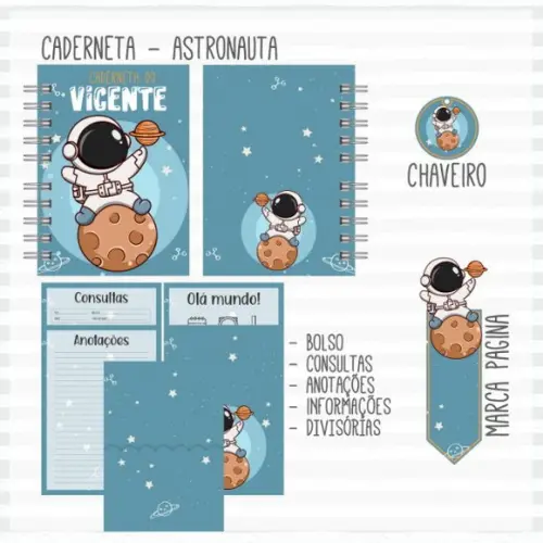 Combo Caderneta e Livros Astronauta Arquivo Digital