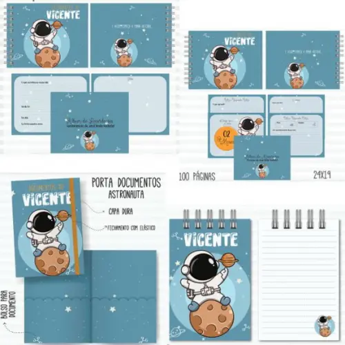 Combo Caderneta e Livros Astronauta Arquivo Digital