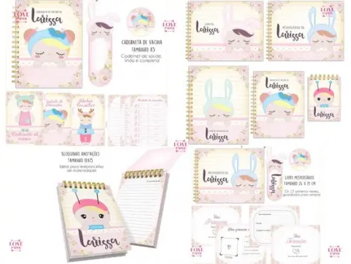 Combo Caderneta e Livros Boneca Metoo Dolls Arquivo Digital