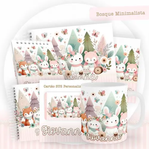 Combo Caderneta e Livros Bosque Minimalista Arquivo Digital