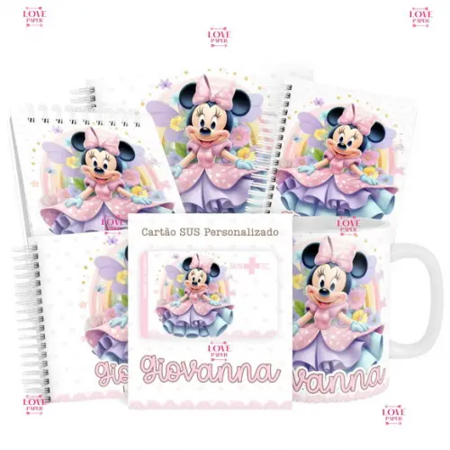 Combo Caderneta e Livros Minnie Fada Arquivo Digital