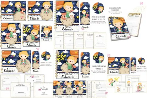 Combo Caderneta e Livros o Pequeno Príncipe Arquivo Digital