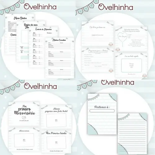 Combo Caderneta e Livros Ovelhinha Menino Arquivo Digital