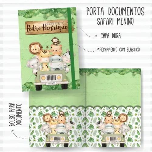 Combo Caderneta e Livros Safári Menino Arquivo Digital