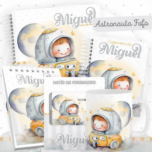 Combo Caderneta Livro Astronauta Fofo Arquivo Digital