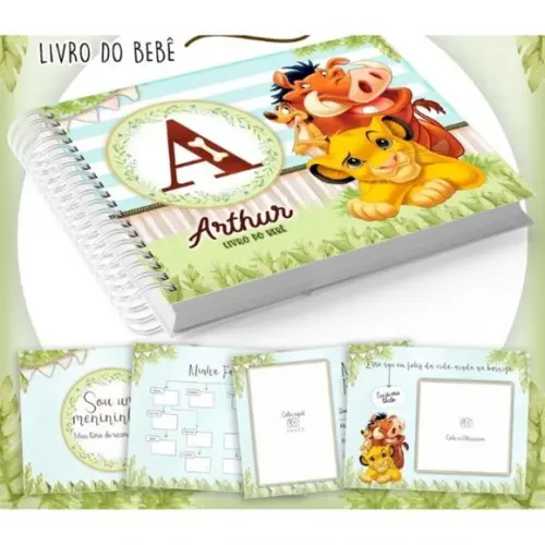 Combo Caderneta Livro e Cartão Sus Rei Leão Arquivo Digital