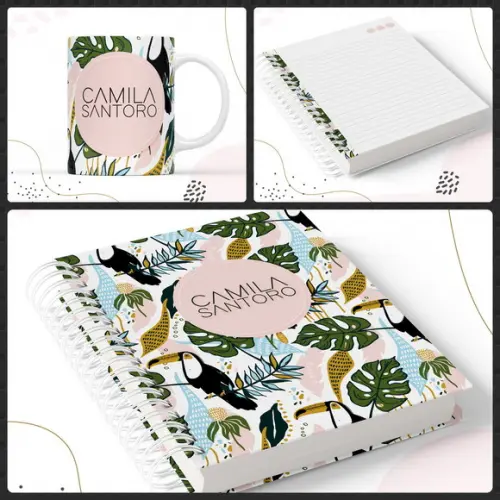 Combo Cadernos Feminino Arquivos Digitais