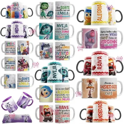 Combo com 36 Artes para Caneca Divertidamente 2