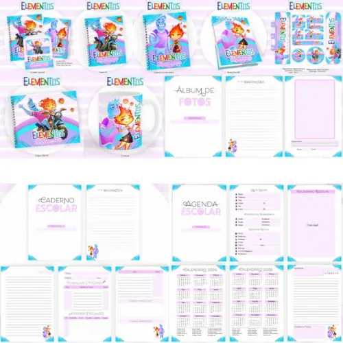 Combo Escolar + Combo Saúde Elementos Disney Arquivo Digital
