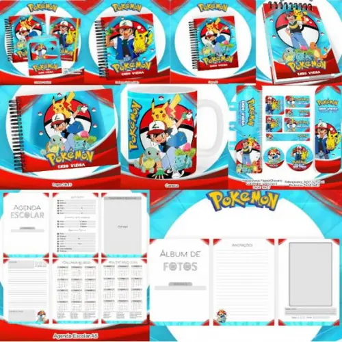 Combo Escolar + Combo Saúde Pokemon Arquivo Digital