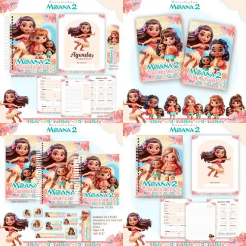 Combo Escolar 2025 Moana 2 Mascotinhas Arquivo Digital