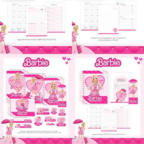 Combo Escolar Barbie 2026 Arquivo Digital