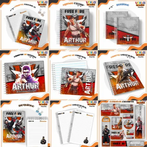 Combo Escolar Free Fire Arquivo Digital