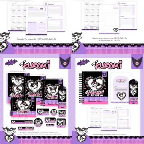 Combo Escolar Kuromi 2026 Arquivo Digital
