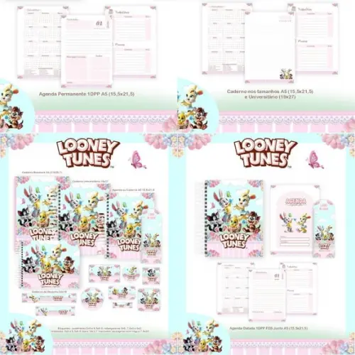 Combo Escolar Looney Tunes Baby 2026 Arquivo Digital