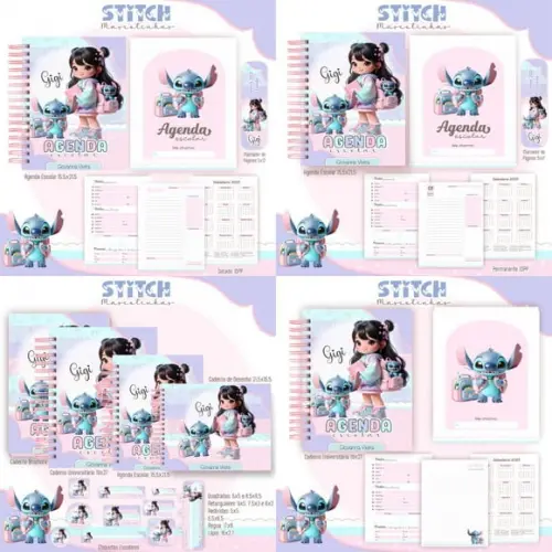 Combo Escolar Mascotinhas Stitch 2025 Arquivo Digital
