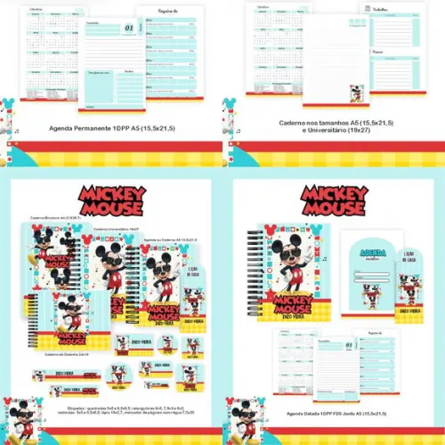 Combo Escolar Mickey 2026 Arquivo Digital