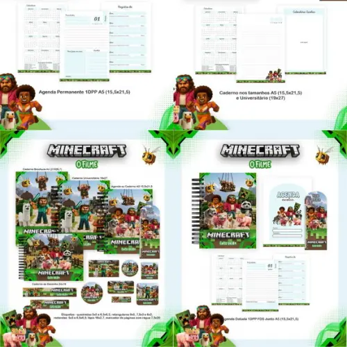 Combo Escolar Minecraft 2026 Arquivo Digital