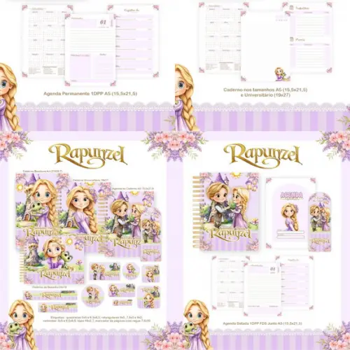 Combo Escolar Rapunzel 2026 Arquivo Digital