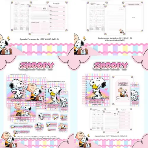 Combo Escolar Snoopy 2026 Arquivo Digital