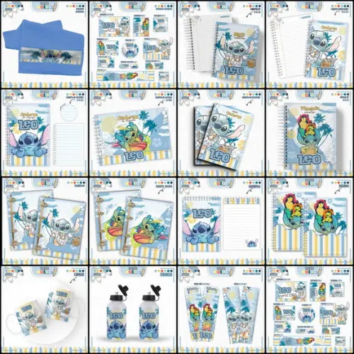 Combo Escolar Stitch Menino 2025 Arquivo Digital