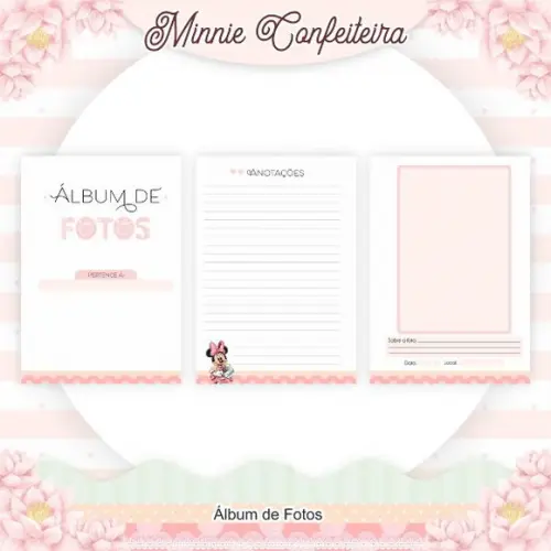 Combo Escolar+combo Saúde Minnie Confeiteira Arquivo Digital