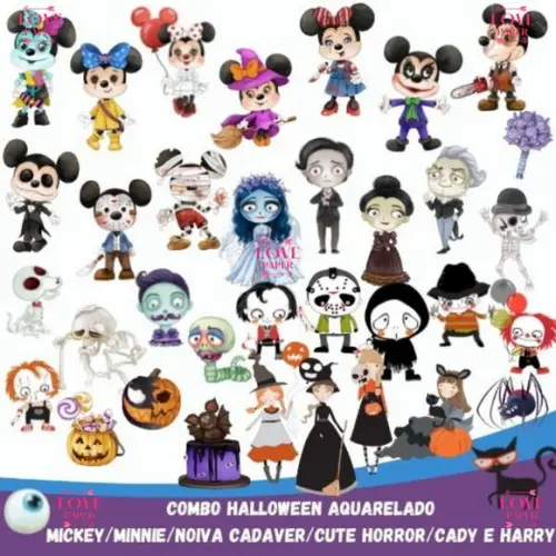 Combo Halloween Aquarelado - Kit Digital