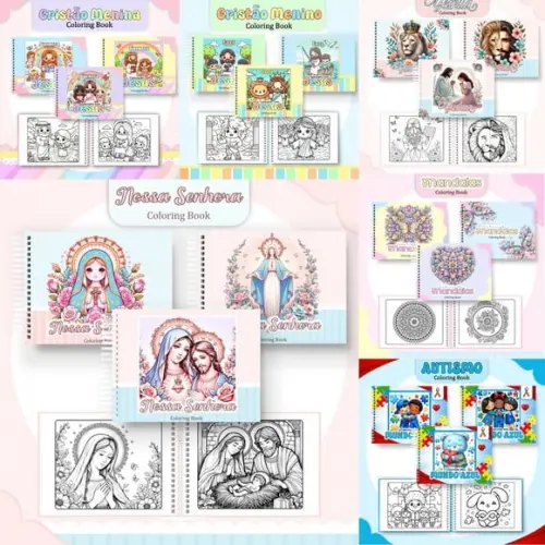 Combo Livros de Colorir 6 Temas #2 Arquivo Digital