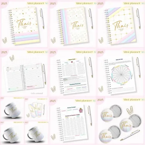 Combo Mini Planner A6 2025 e Permanente Arquivo Digital