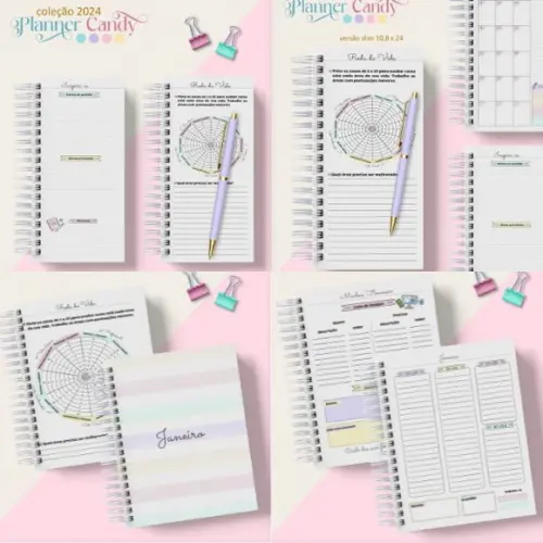Combo Planners Candy 2024 e Permanente Arquivo Digital