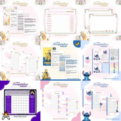 Combo Terapêutico Infantil com 5 Temas Arquivo Digital