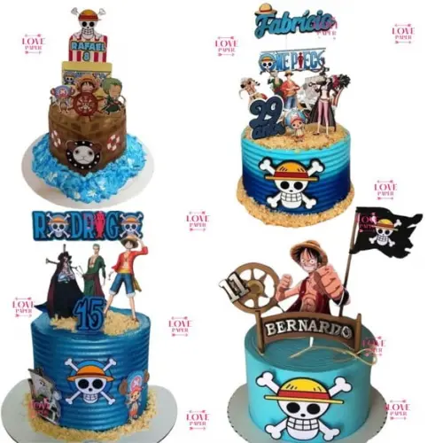 Combo Topos de Bolo One Piece Arquivo de Corte