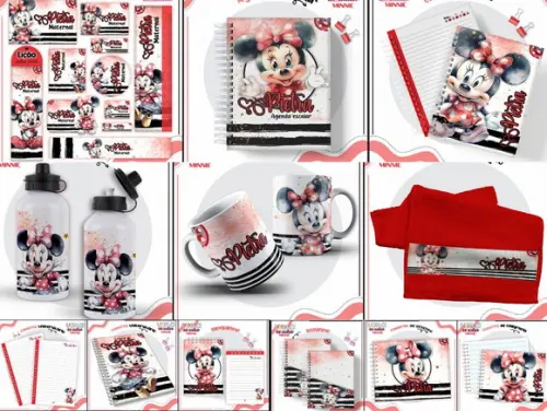 Combo Volta as Aulas Minnie Vermelha Arquivo Digital