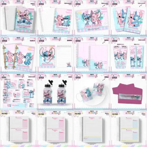 Combo Volta às Aulas Stitch Menina 2025 Arquivo Digital