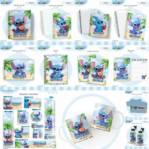 Combo Volta as Aulas Stitch Menino 2026 Arquivo Digital